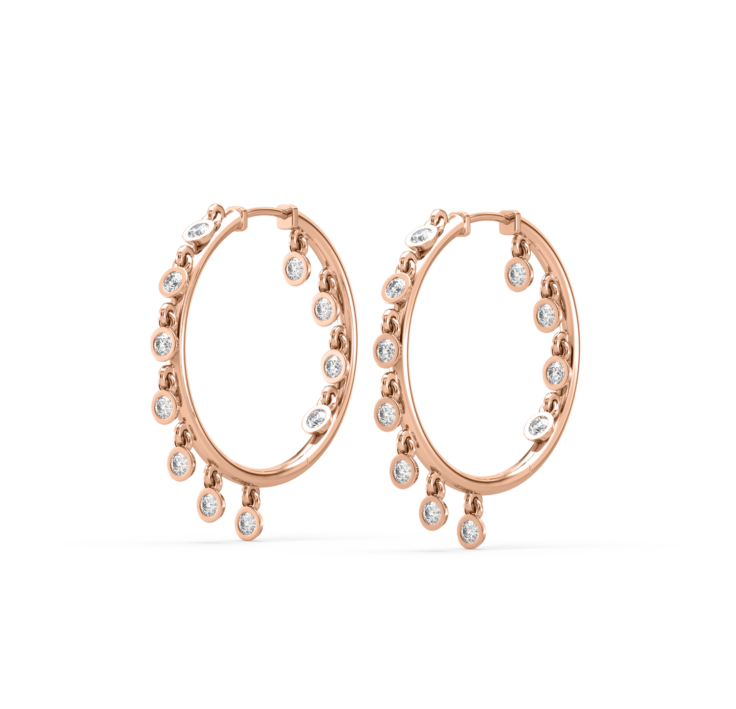 Tia Drops Diamond Hoop Earrings