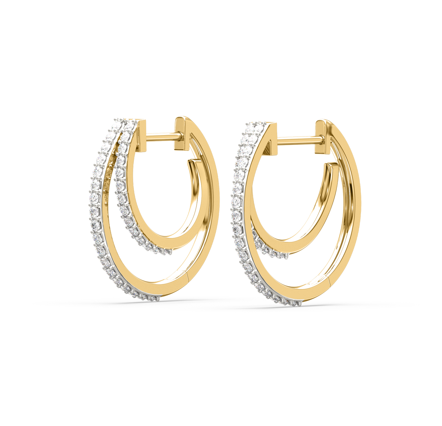 Elora Double Hoop Diamond Earrings