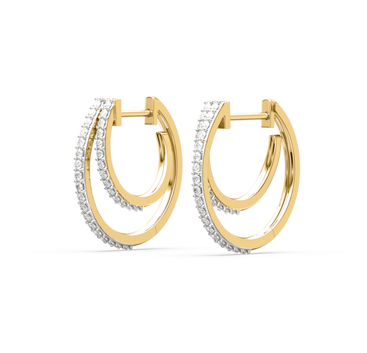 Elora Double Hoop Diamond Earrings