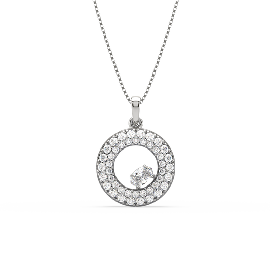 Orea Disc Oval Diamond Pendant