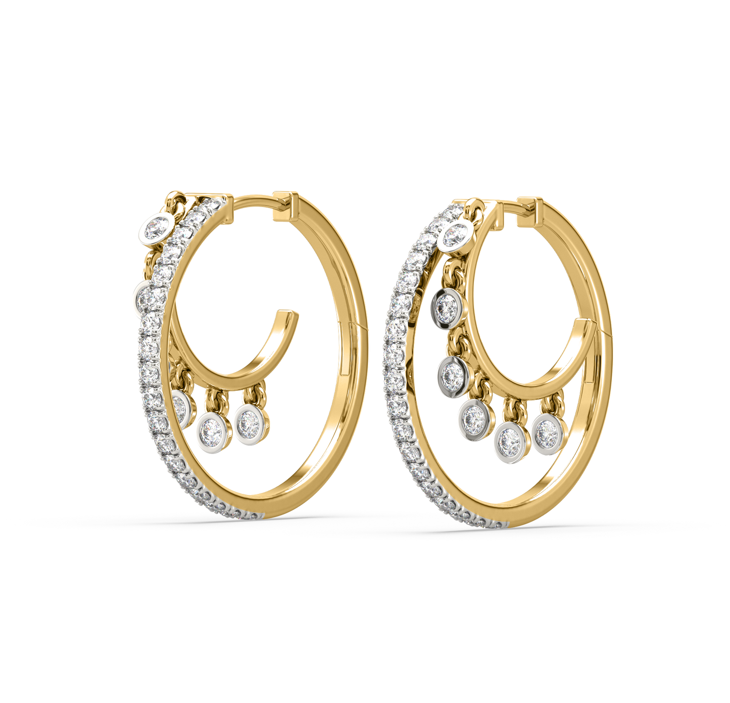 Tamara Two-Line Diamond Hoop Earrings