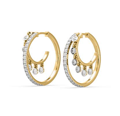 Tamara Two-Line Diamond Hoop Earrings