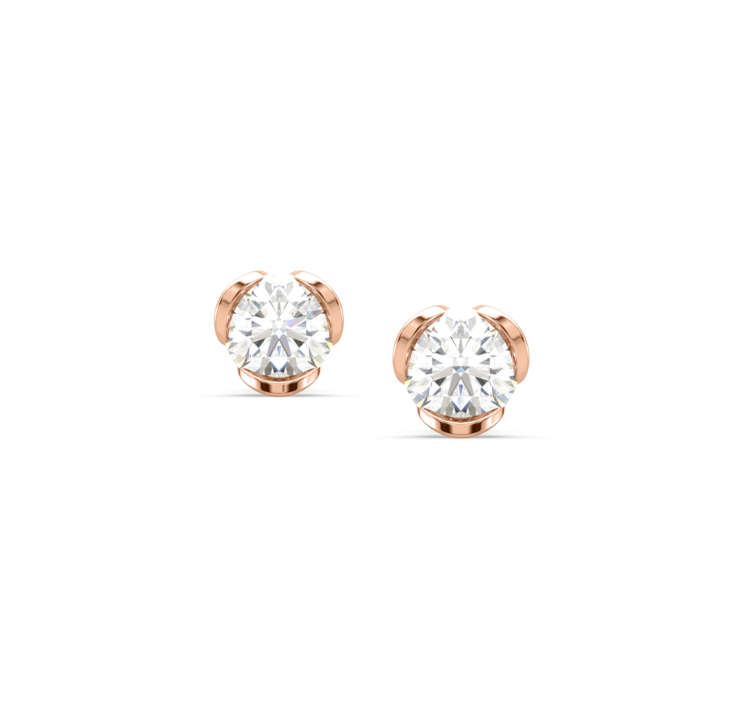 Zena Diamond Solitaire Stud Earrings