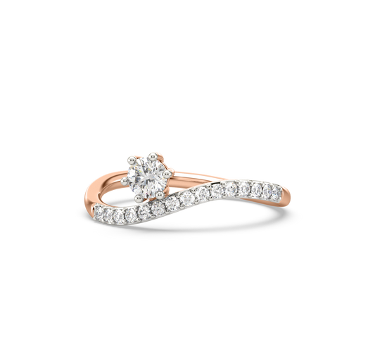 Irina Curved Solitaire Diamond Ring