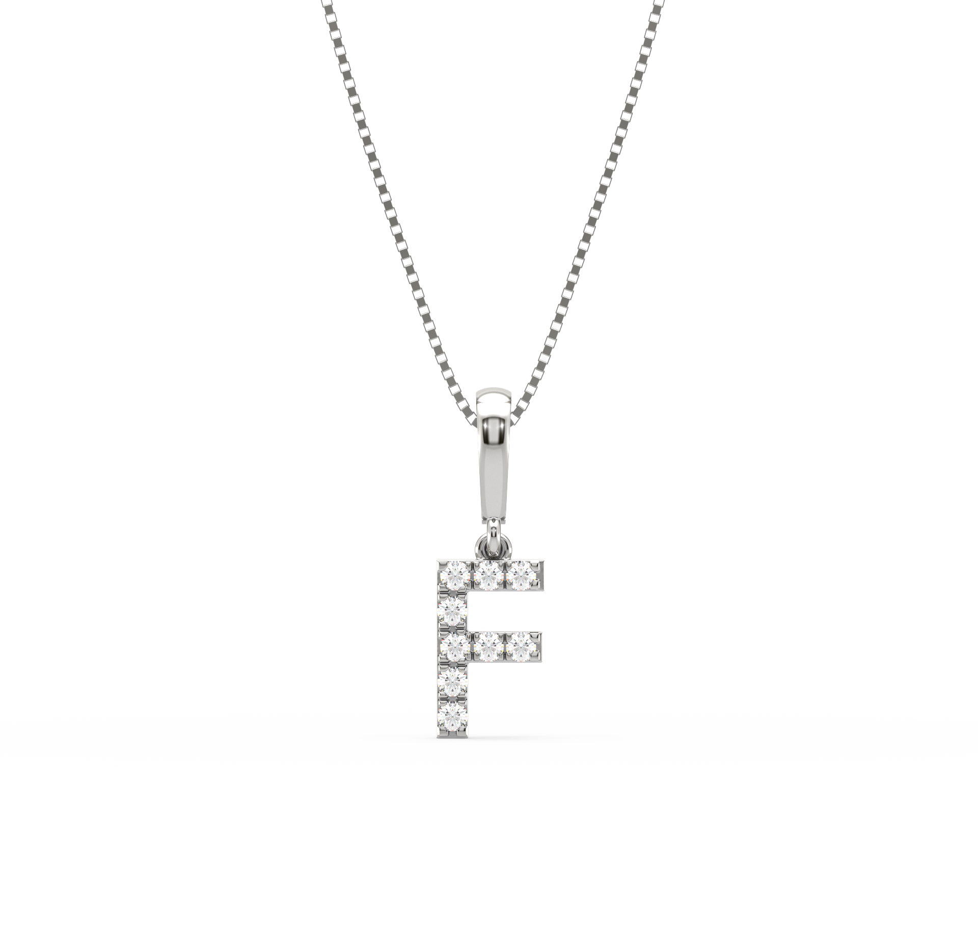 F Alphabet Diamond Pendant