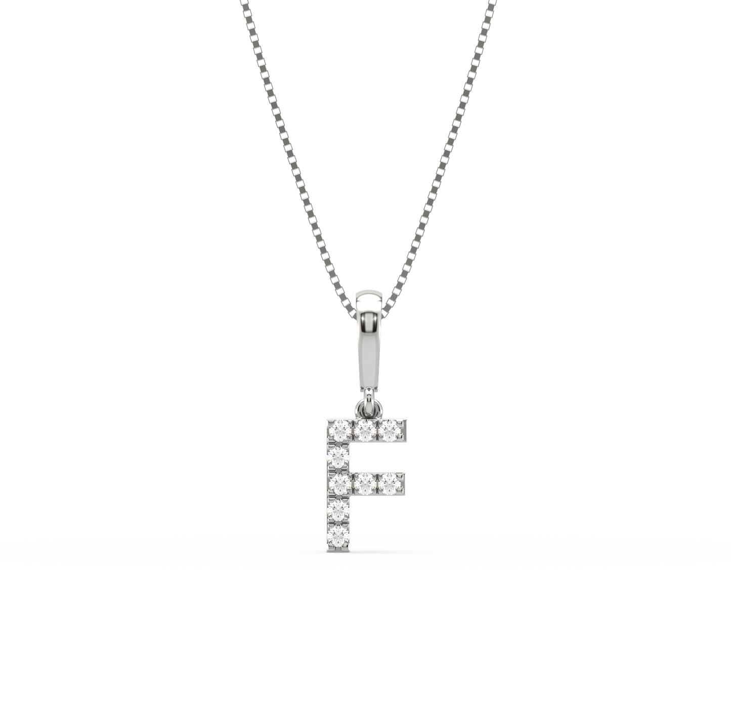 F Alphabet Diamond Pendant