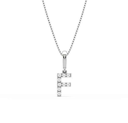 F Alphabet Diamond Pendant