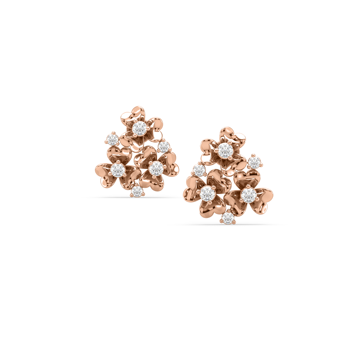 Margaret Flower Diamond Earrings