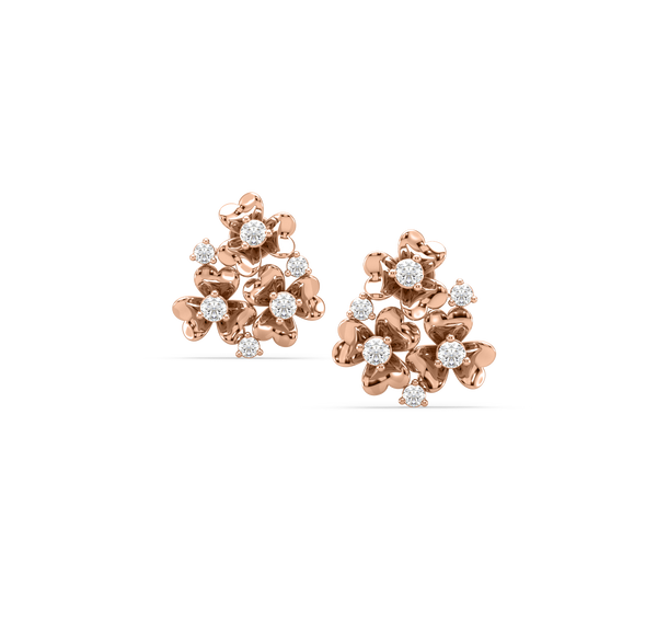 14kt Rose Gold Stud Earrings  A glimmer of blossom  Mia