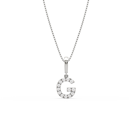 G Alphabet Diamond Pendant