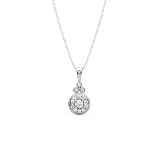 Minerva Halo Diamond Pendant