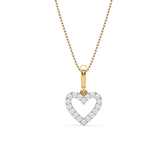 1.10 Carat Heart Cut Diamond Pendant with Halo & Platinum Chain