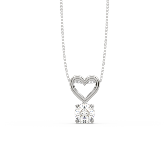 Holly Heart Solitaire Pendant