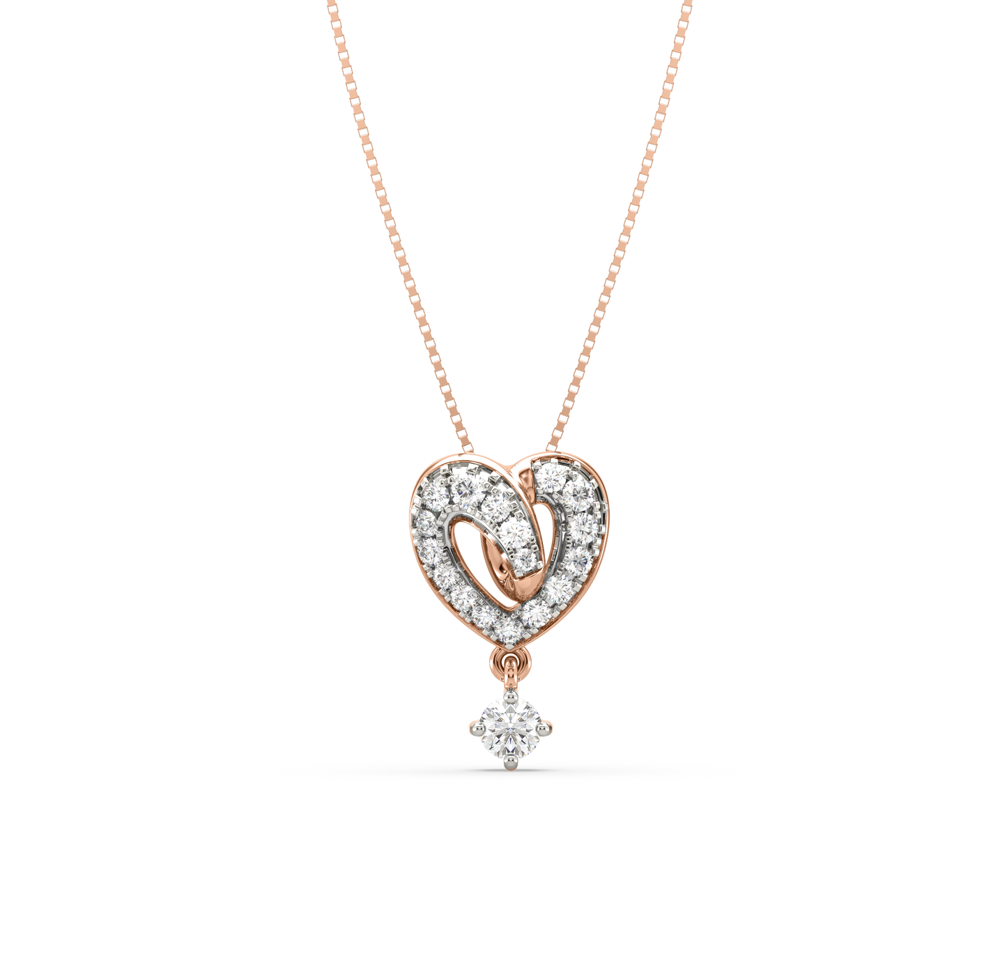 Melba Heart Drop Diamond Pendant