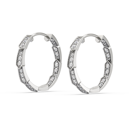 Siya Diamond Hoop Earrings