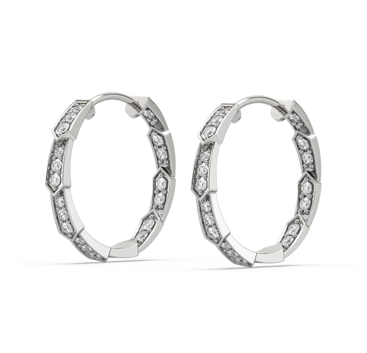 Buy Mens Silver Hoop Earrings CZ White Gold Diamond Earrings 925 Sterling  Silver 15mm Mens Hoop Earrings, Mens Jewellery Gifts Twistedpendant Online  in India - Etsy