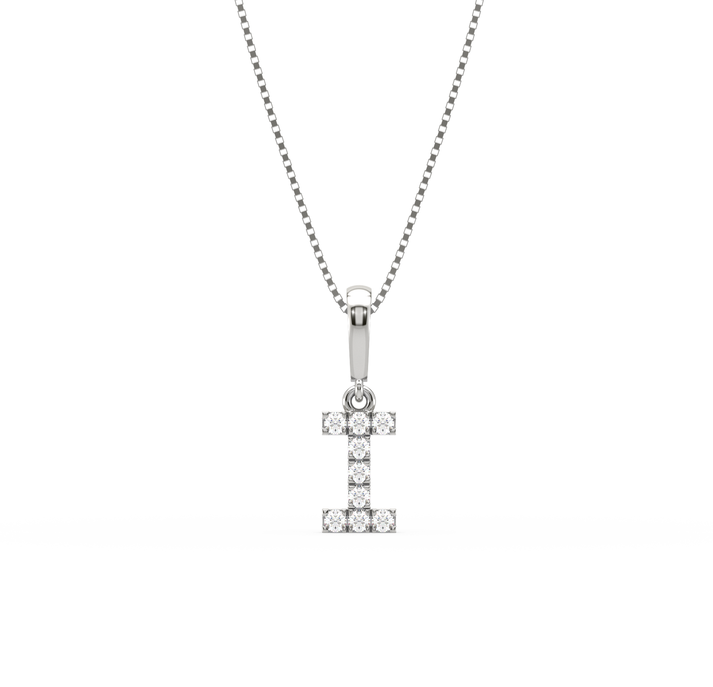 I Alphabet Diamond Pendant