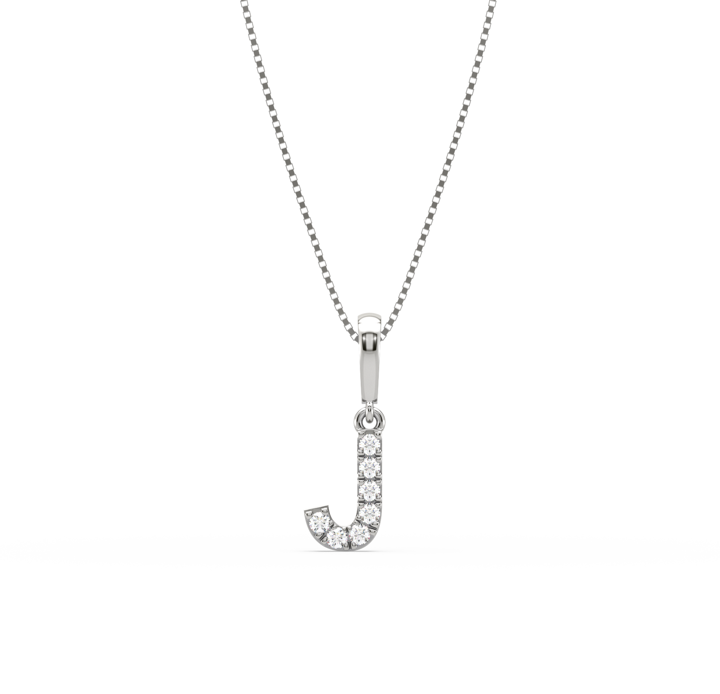 J Alphabet Diamond Pendant