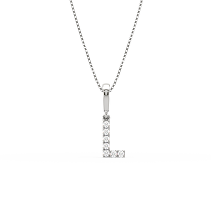 L Alphabet Diamond Pendant