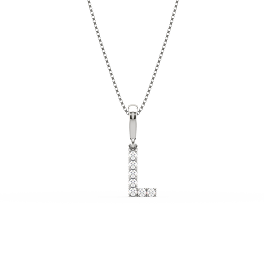 L Alphabet Diamond Pendant