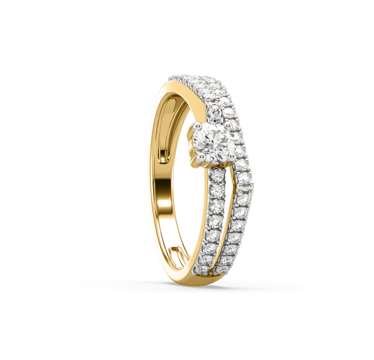 Elise Linear Solitaire Diamond Ring
