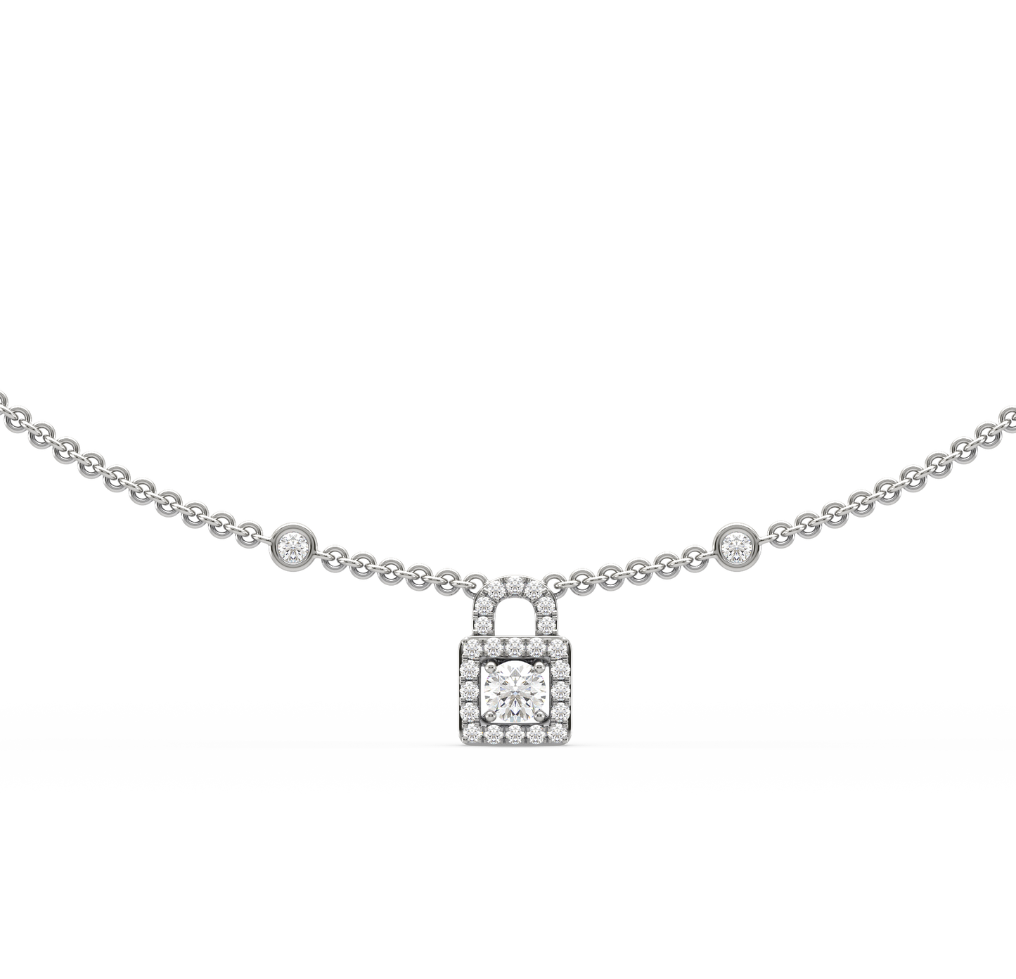 Blaise Diamond Lock Pendant