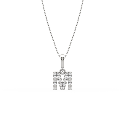 M Alphabet Diamond Pendant