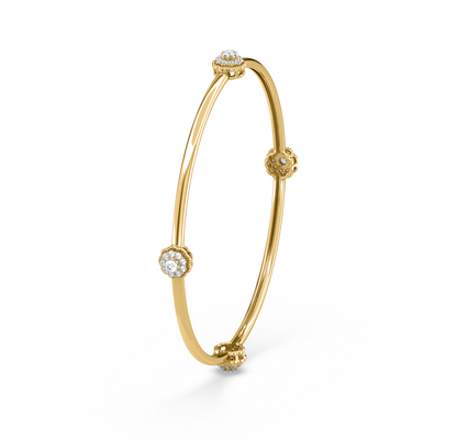 Alora Flower Diamond Bangle