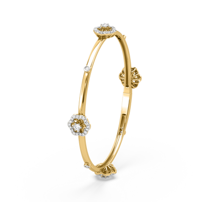 Leva Floral Diamond Bangle