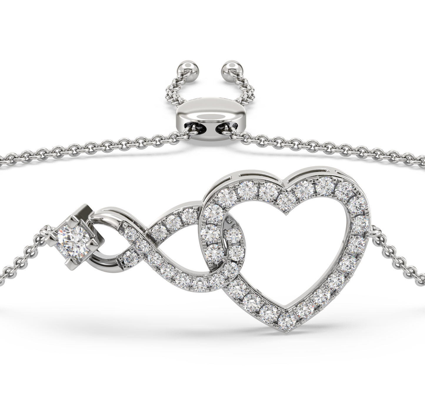 Reva Heart Infinity Diamond Bracelet