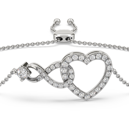 Reva Heart Infinity Diamond Bracelet