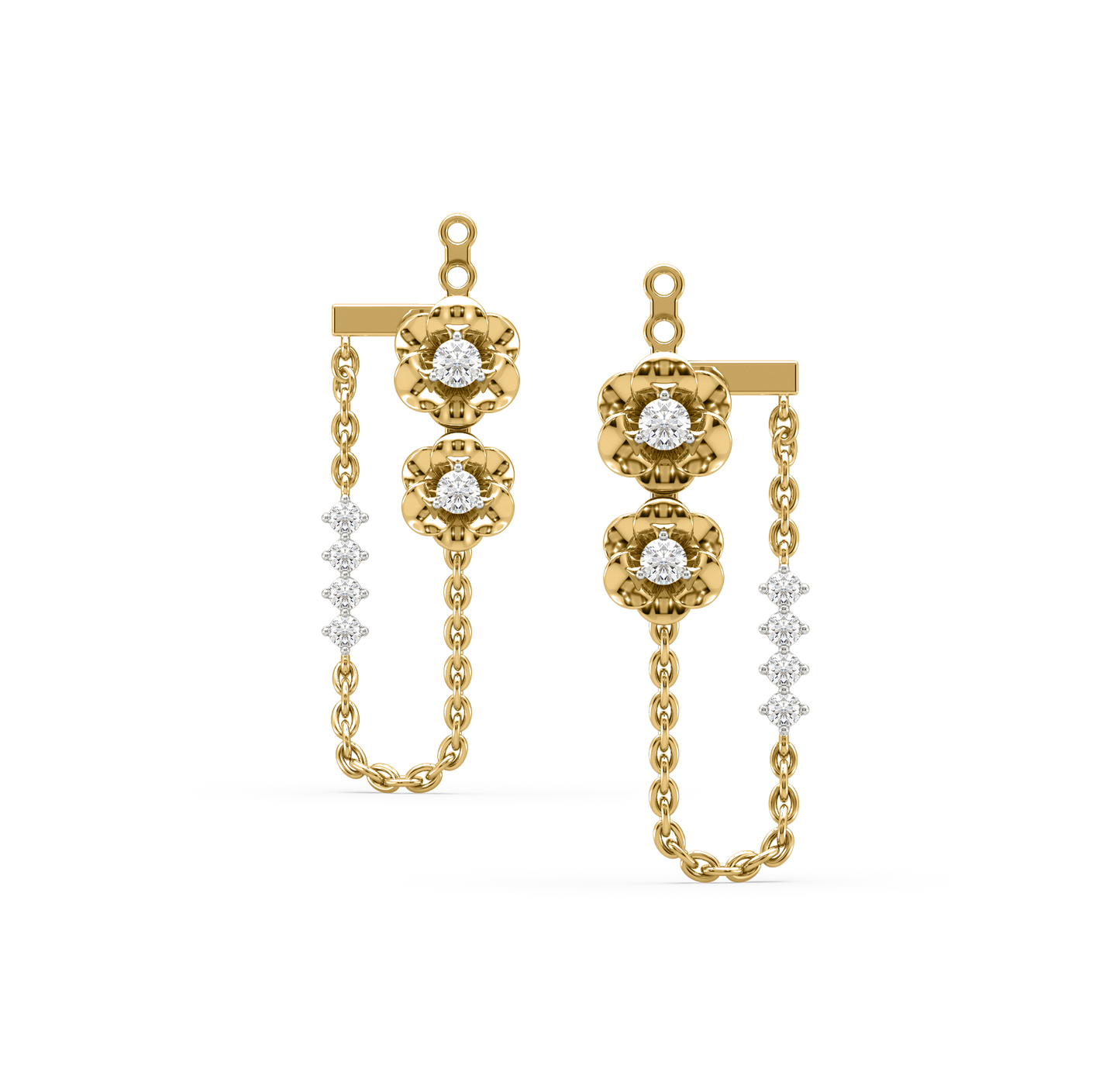 Elvira Flower Diamond Danglers