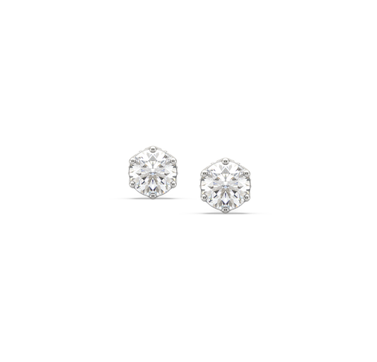 Fiona Single Stone Solitaire Earrings