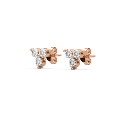 Clarisse 3 Diamond Stud Earrings