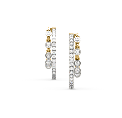 Tamara Two-Line Diamond Hoop Earrings