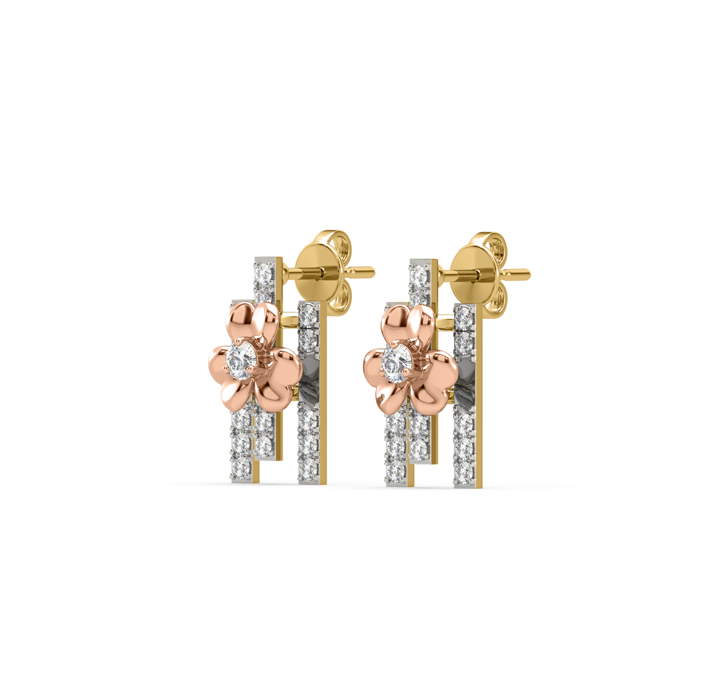 Loretta Flower Diamond Earrings