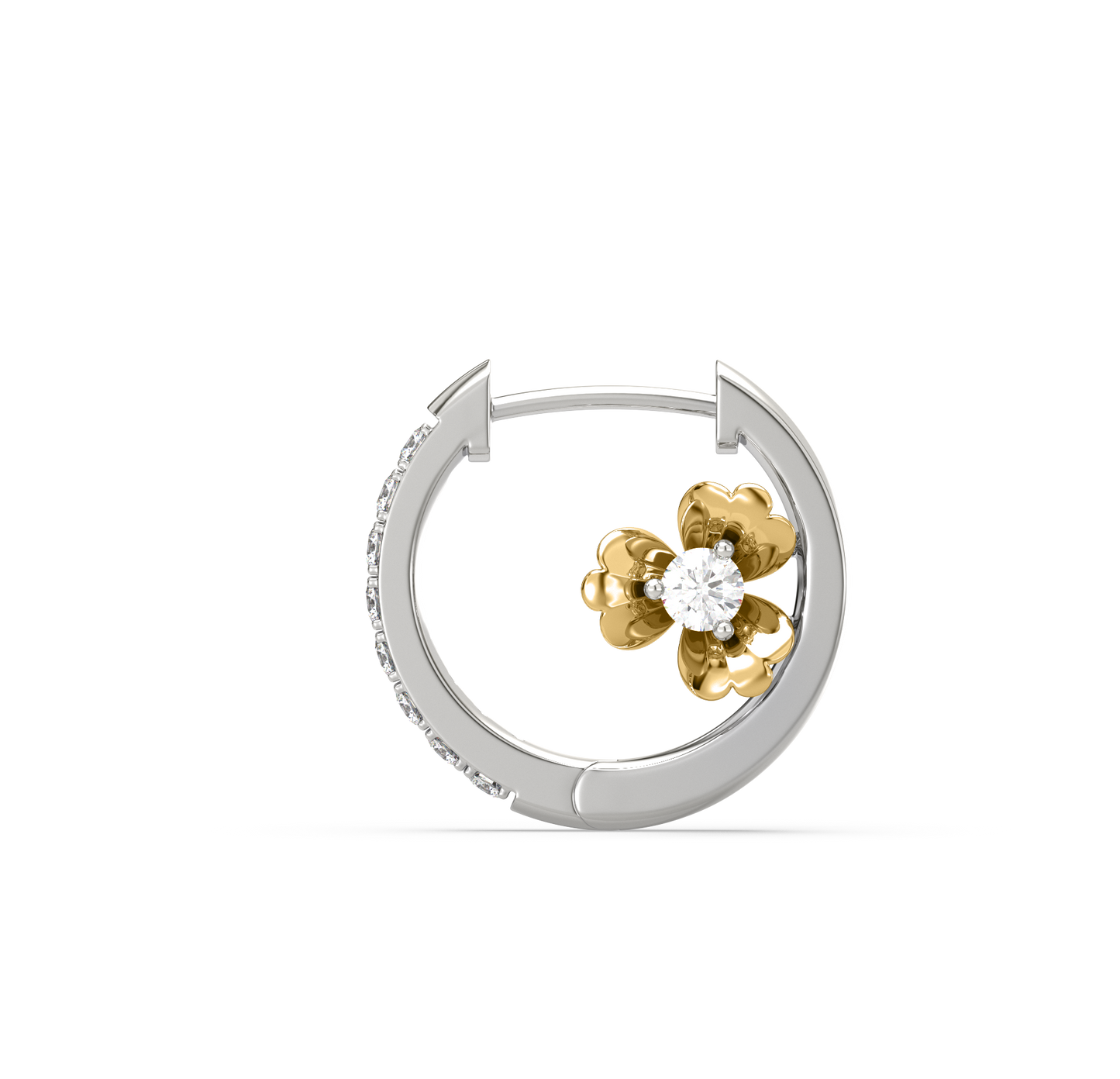 Esmeralda Flower Diamond Hoops