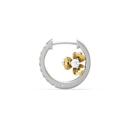 Esmeralda Flower Diamond Hoops