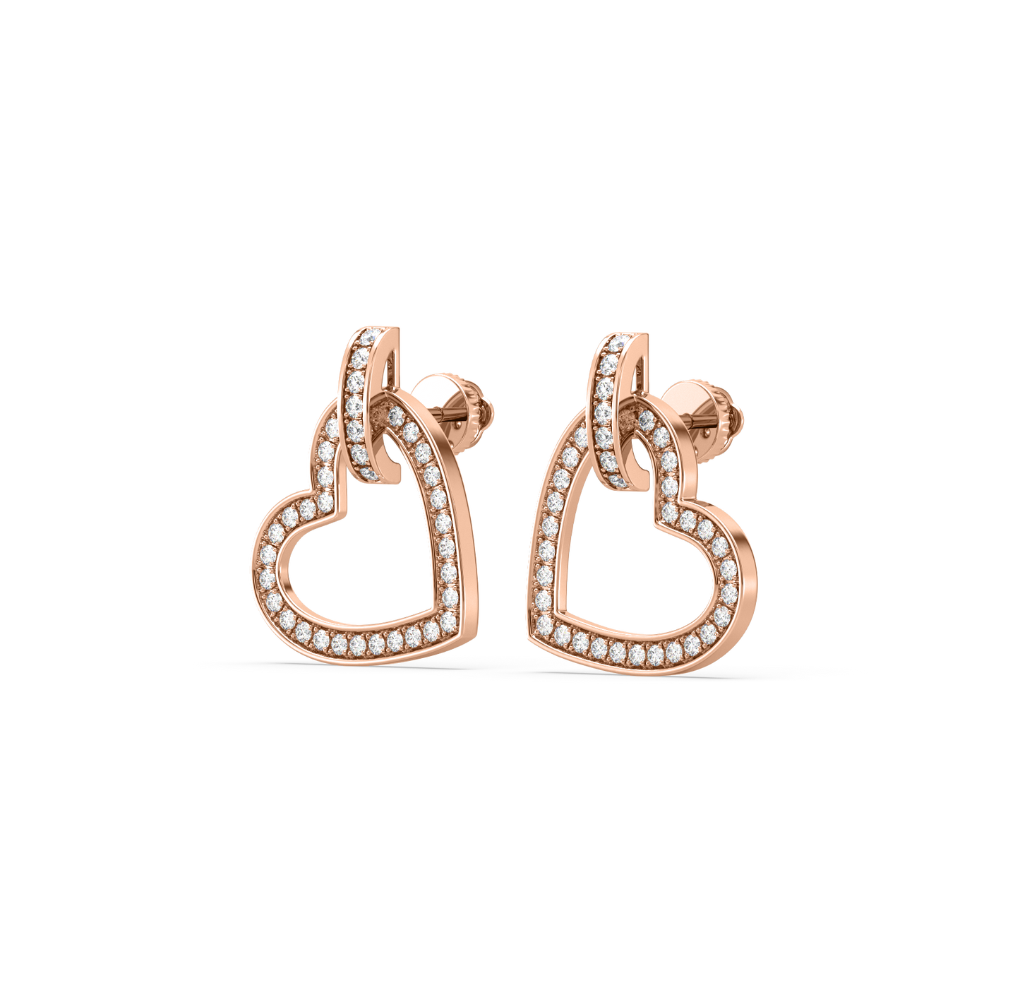 Denise Heart Diamond Earrings