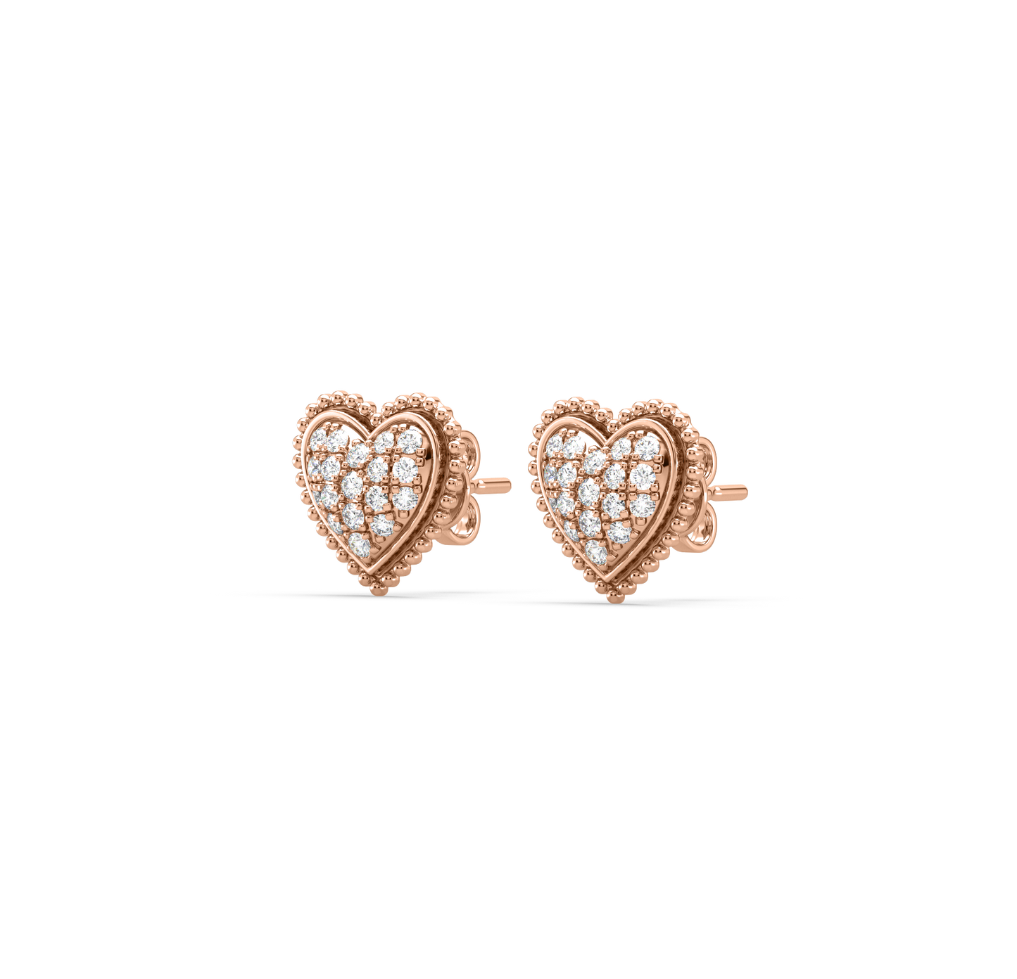 Dahlia Heart Diamond Studs