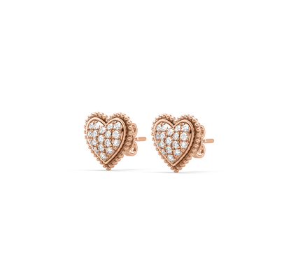 Dahlia Heart Diamond Studs