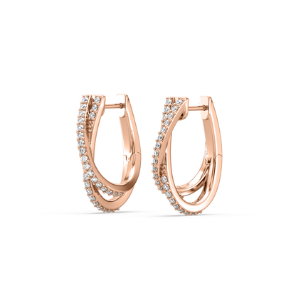 Sandy Criss Cross Diamond Hoop Earrings