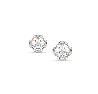 Amora Floral Solitaire Studs