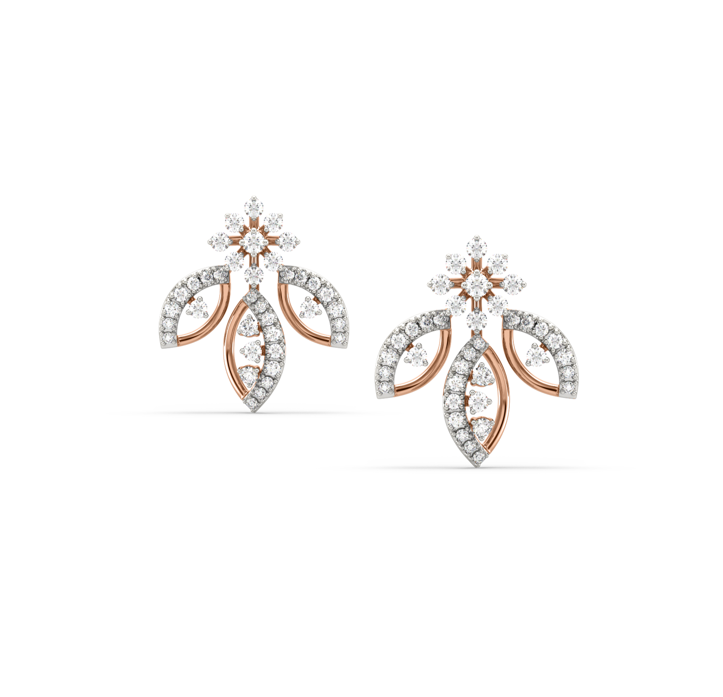 Zelie 3 Petals Diamond Earrings