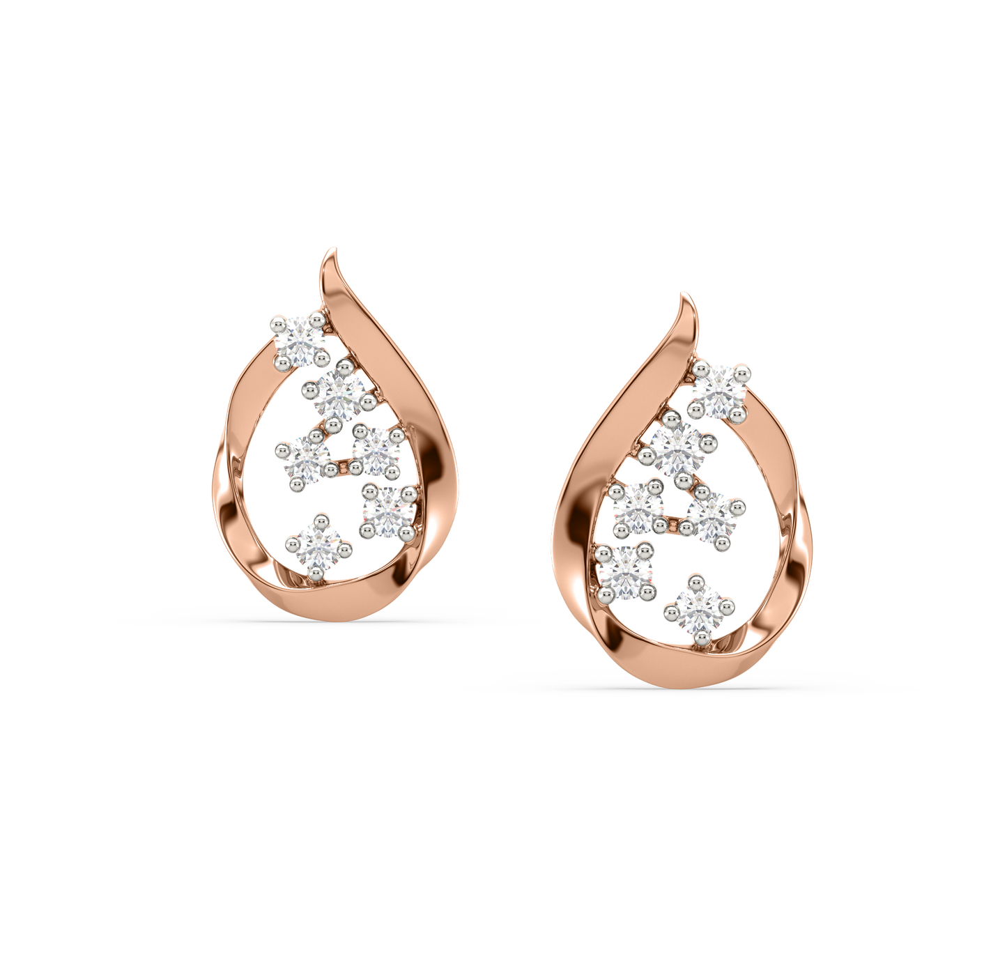 Firea Drop Diamond Stud Earrings