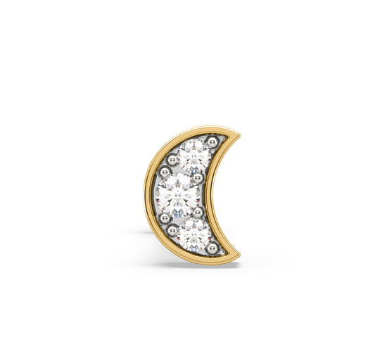Meera Half Moon Diamond Nose Pin
