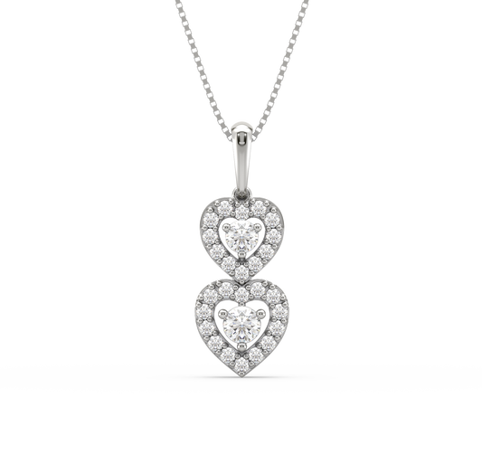 Rayna 2 Heart Diamond Pendant