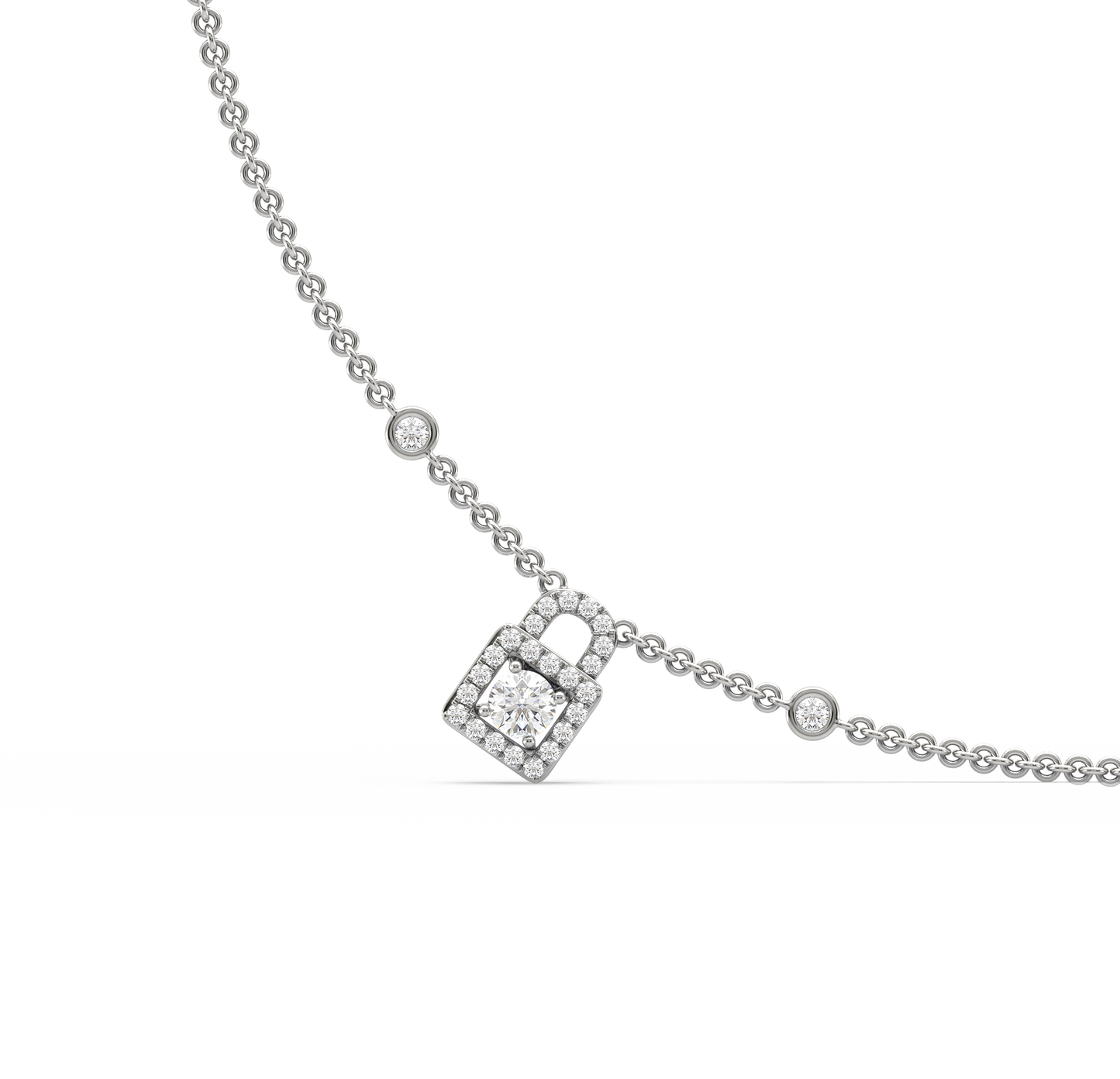 Blaise Diamond Lock Pendant