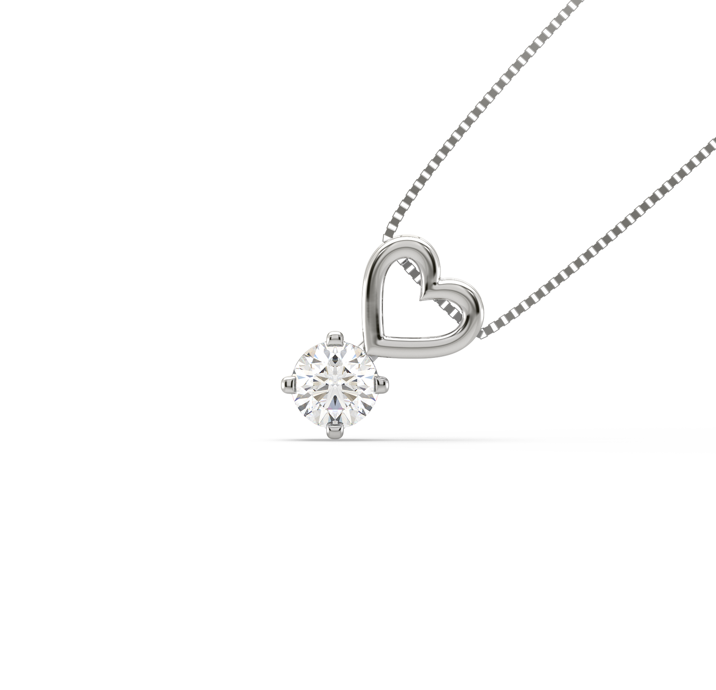 Holly Heart Solitaire Pendant