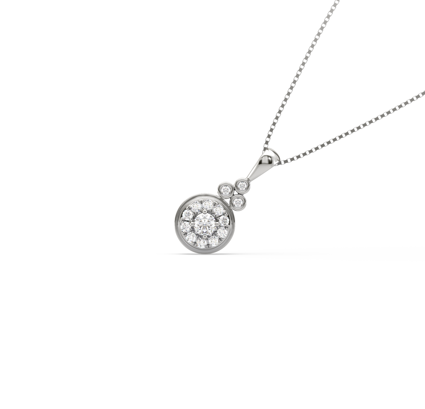 Minerva Halo Diamond Pendant